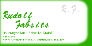 rudolf fabsits business card